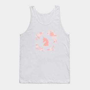 Cute Florals in Coral Pink Tank Top